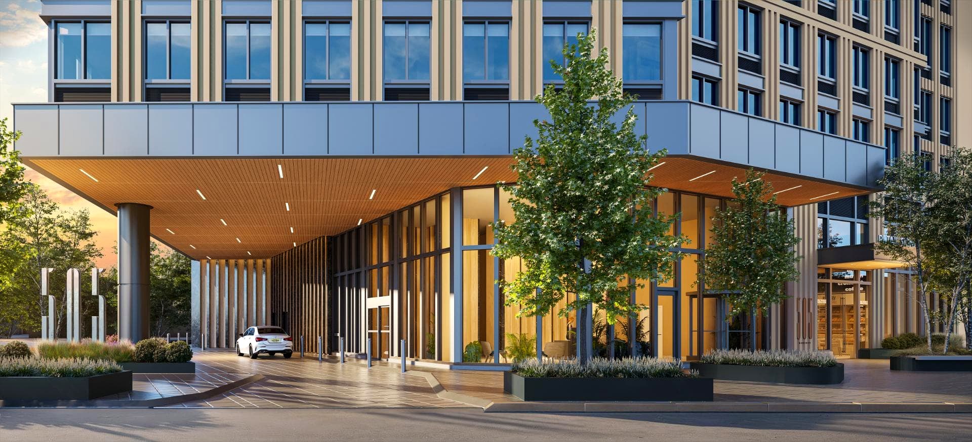 505 Summit apartment tower entrance in Journal Square, Jersey City