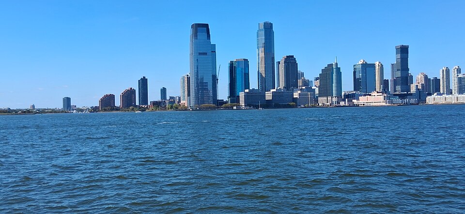Jersey City skyline near Vantage Collection in Downtown Jersey City