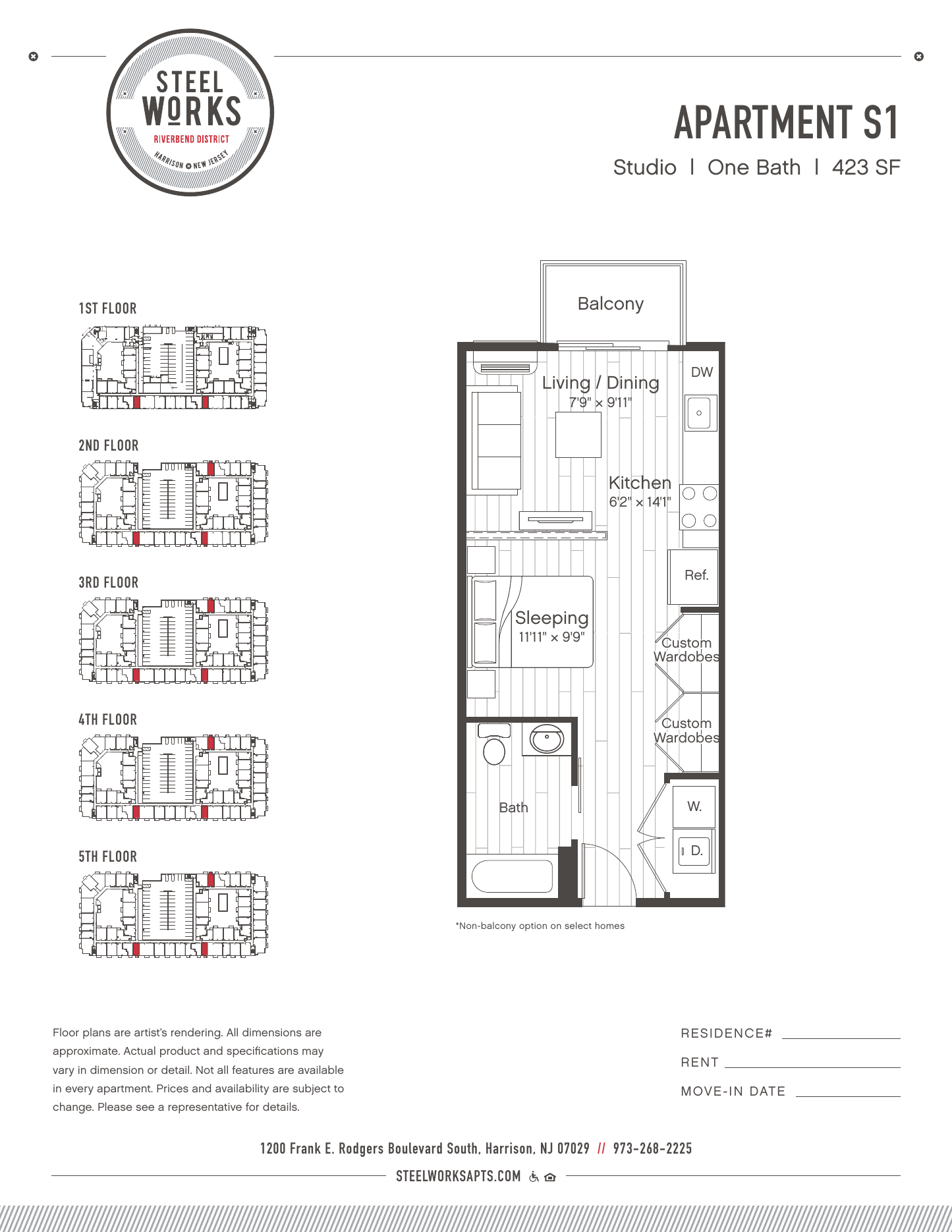 Official Steel Works S1 studio floor plan