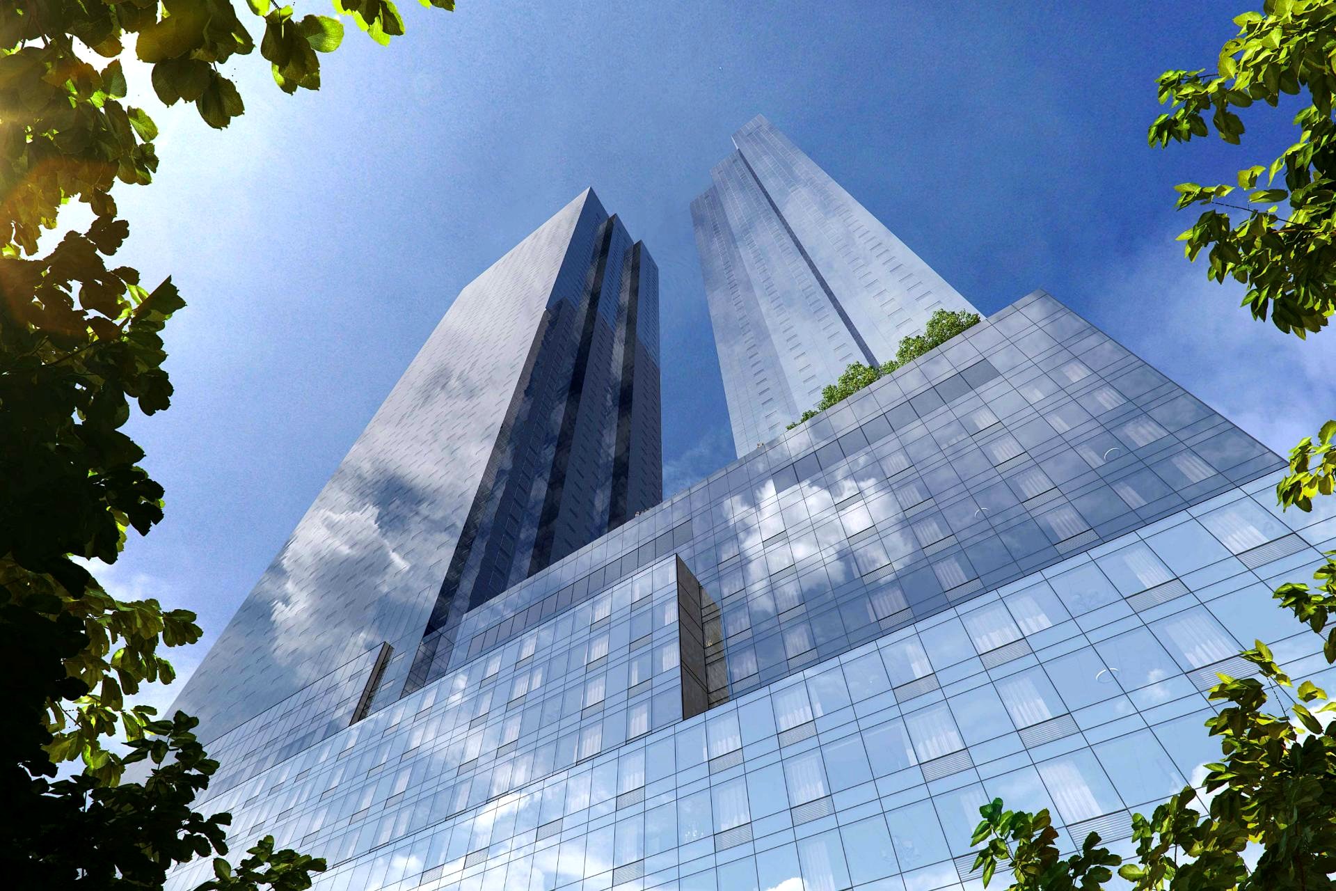 The Journal twin residential towers in Journal Square, Jersey City